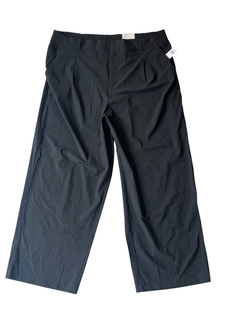 Old Navy Sleektech 2X Black NWT Track pants Go dry Wide leg High rise waist NEW